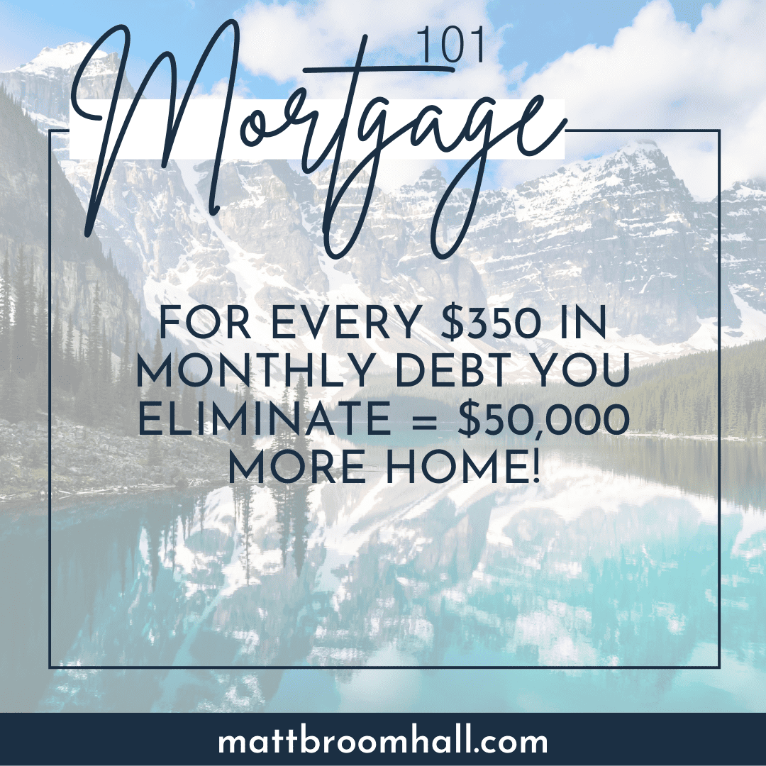 For Every $350 In Monthly Debt You Eliminate = $50,000 More Home!